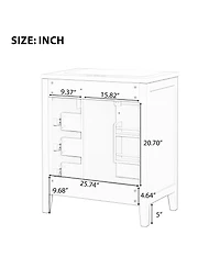 Casainc 30" Bathroom Vanity, Cabinet Base Only, Bathroom Cabinet with Drawers, Solid Frame and Mdf Board