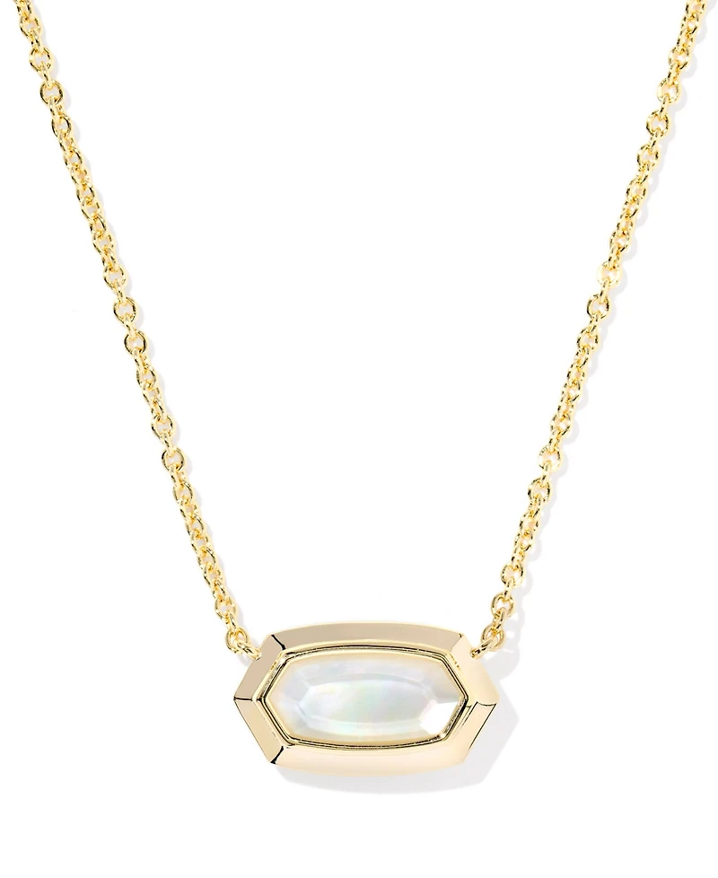Kendra Scott Imitation Pearl 14K Gold Plated Over Brass Elisa Bezel Short Pendant Necklace