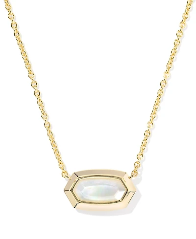 Kendra Scott Imitation Pearl 14K Gold Plated Over Brass Elisa Bezel Short Pendant Necklace