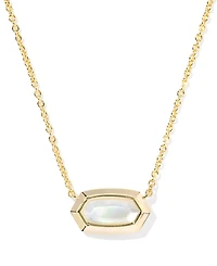 Kendra Scott Imitation Pearl 14K Gold Plated Over Brass Elisa Bezel Short Pendant Necklace