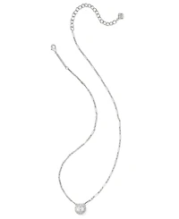Kendra Scott Cubic Zirconia Silver-Tone Rhodium Plated Over Brass Short Pendant Necklace