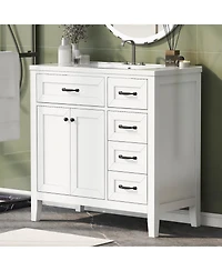 Casainc 36" Bathroom Vanity with Sink Combo, Cabinet Drawers, Solid Frame and Mdf Board