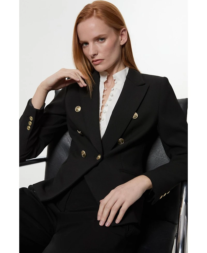 Karen Millen Petite Tailored Button Military Blazer