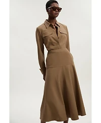 Karen Millen Women's Viscose Blend Tailored Full Skirt