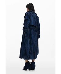Desigual Women's Degraded denim trench coat
