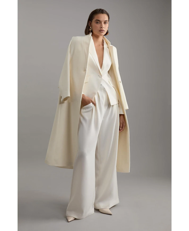 Karen Millen Women's Pleat Detail Wide Leg Pants