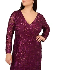 Adrianna Papell Plus Sequin Stretch Mermaid Gown