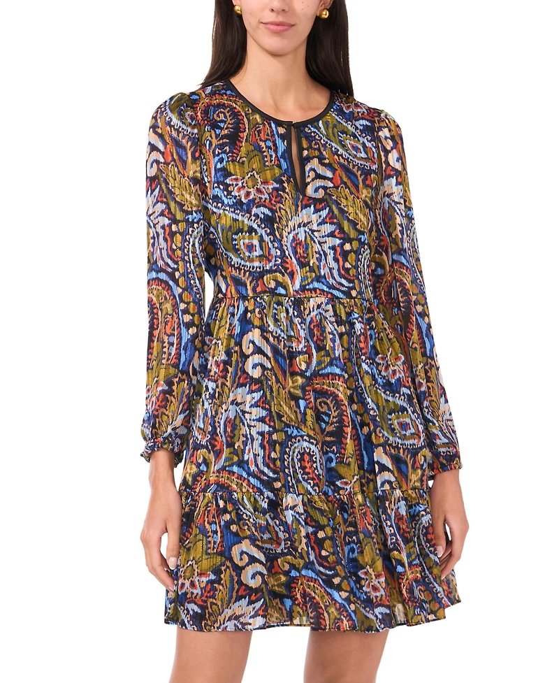 Msk Women's Long Sleeve Babydoll Dress