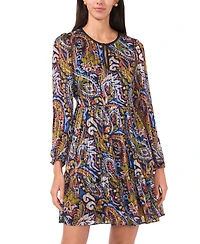 Msk Women's Long Sleeve Babydoll Dress