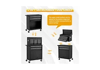 Aecojoy Rolling Tool Chest with Wheels and 8 Drawers, Detachable Metal Tool Box with Drawers