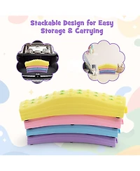 Sugift Colorful Kids Wavy Balance Beam with Textured Surface and Non-slip Foot Pads