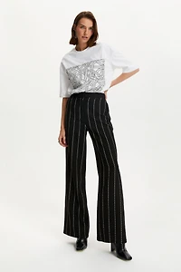 Nocturne Women's High Waisted Pintuck Stitched Pants