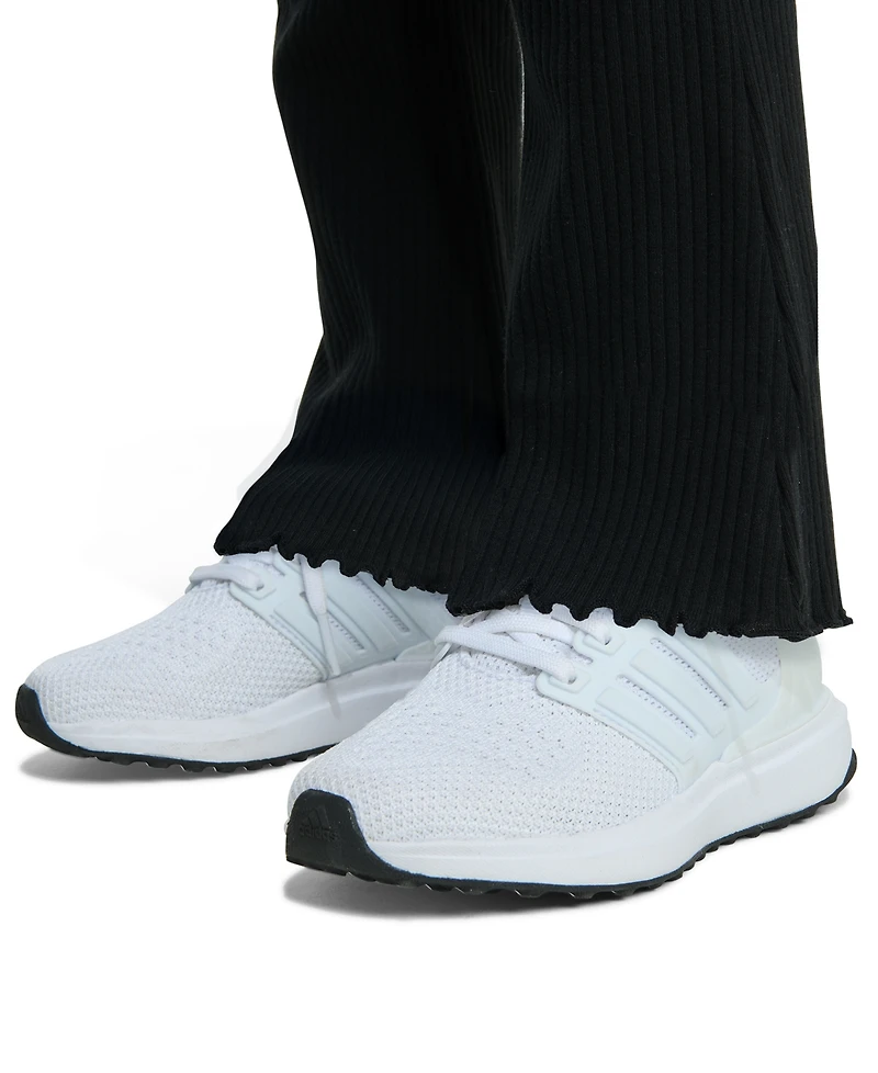 adidas Toddler and Little Girls 2-Piece Crewneck Fleece Pull-On Sweatshirt Ribbed Flare Pant Set