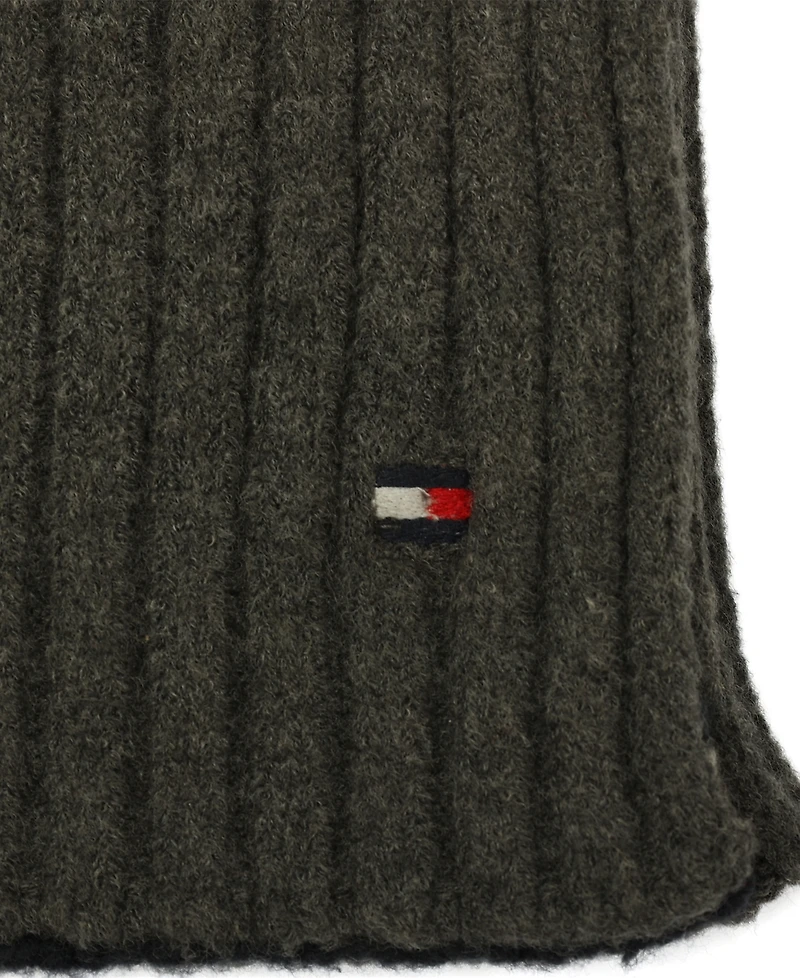 Tommy Hilfiger Men's 2-Piece Wide Rib Global Stripe Cuff Beanie and Scarf Set