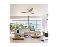 52-inch Modern White 3-Blade Flush Mount Fans Supports Remote Control 6-Speed Arbitrary Adjustment and Timing Function