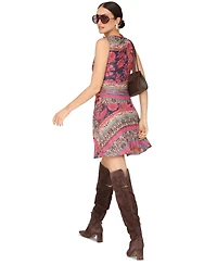 Avec Les Filles Women's Sleeveless Asymmetrical Mini Dress