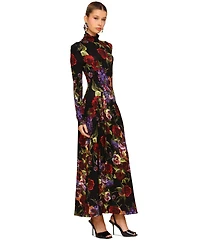 Avec Les Filles Women's Long Sleeves Printed Maxi Dress
