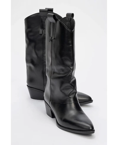 Forever & Always Shoes Teodora Leather Block Heel Boot (Women)