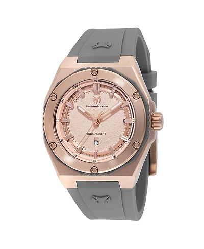 Technomarine Women's Tm-416081 Coral Quartz Rose Gold Dial Watch