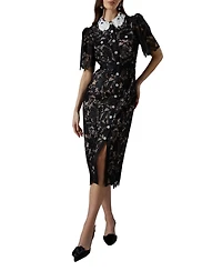 Coast Women's Short Sleeve Lace Shirt Dress