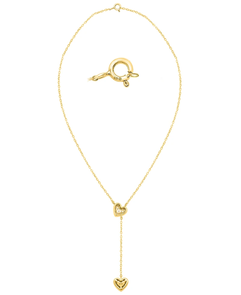 Macy's White Diamond Necklace (1/4 ct. t.w.) in 14K Gold Plating with Sterling Silver