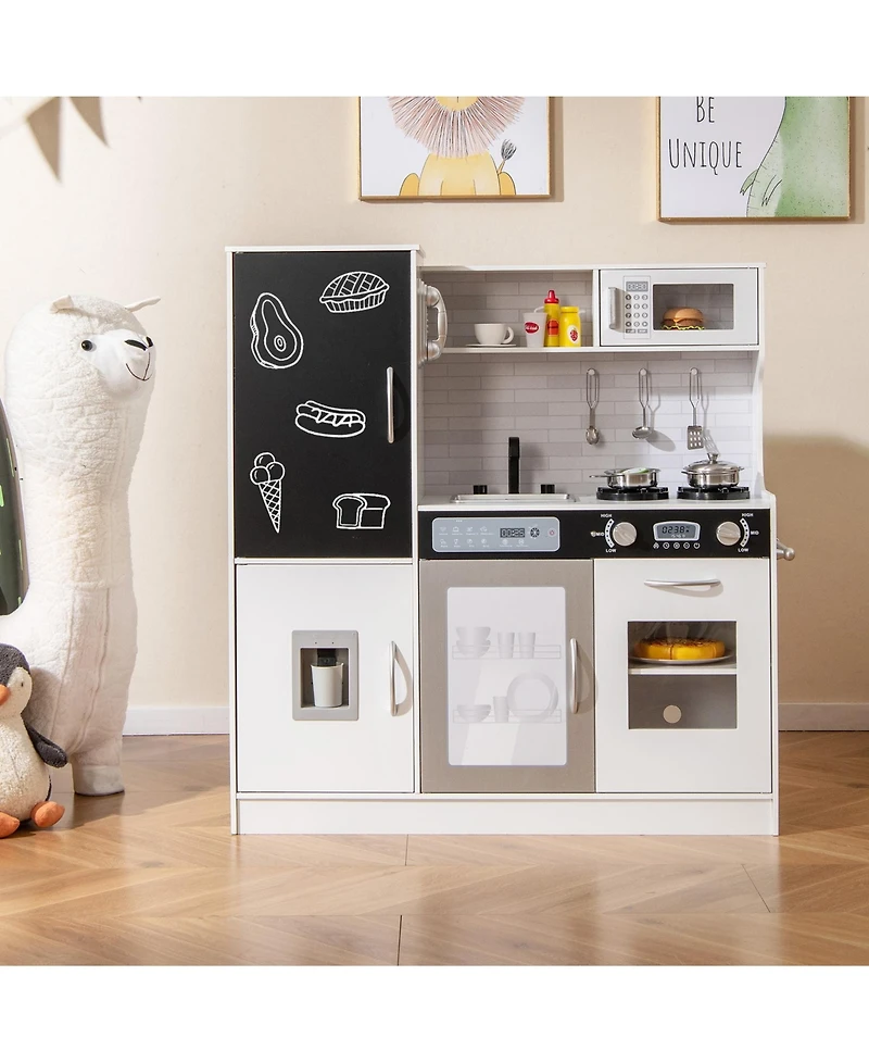 Sugift Pretend Play Kitchen with Utensils for Kids Aged 3+