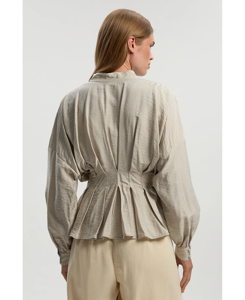 Karen Millen Women's Pleated Detail Woven Jacket