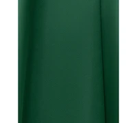 Xscape Petite Long Satin Off-The-Shoulder A-Line Gown