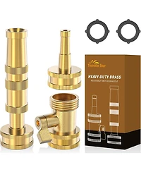 Twinkle Star 3-Pack Heavy Duty Brass Adjustable Twist Hose Nozzle