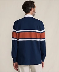 Lands' End Men's Long Sleeve Textured Rugby Polo
