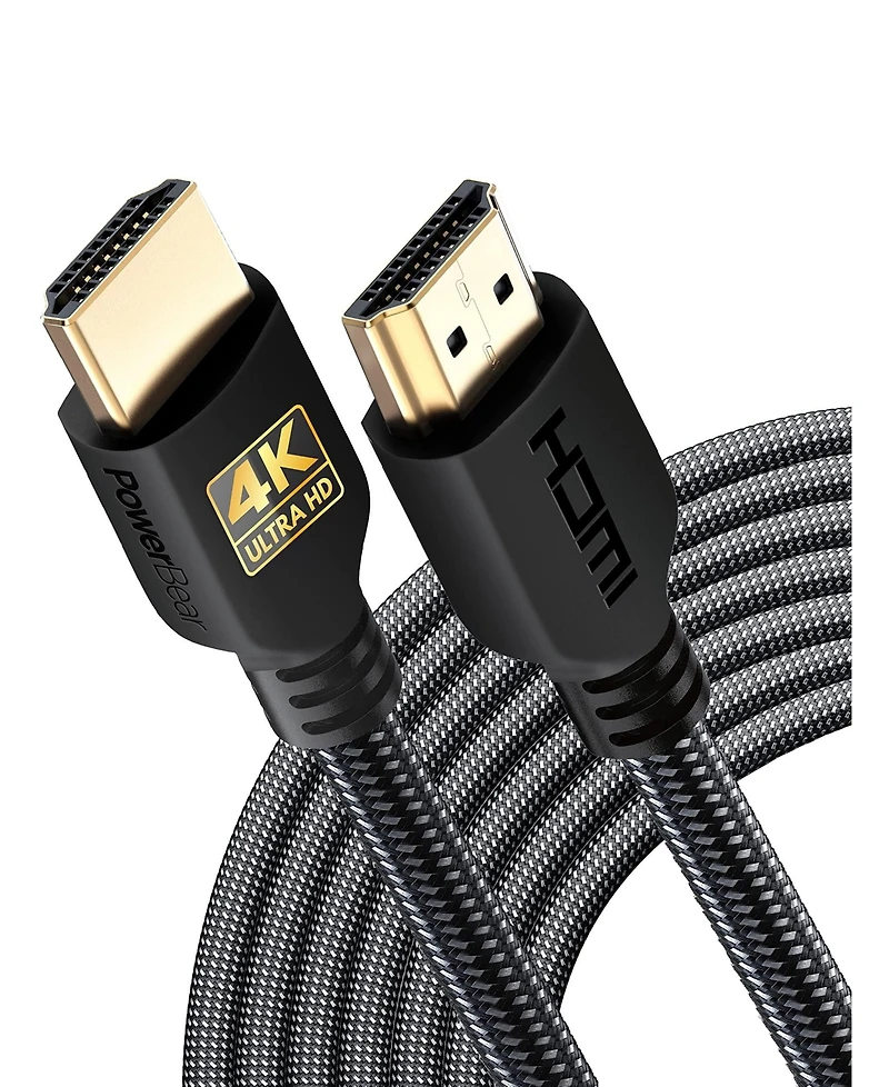 Powerbear Hdmi Cable 2-Pack High Speed Braided Gold Connectors for Tv Laptop Console
