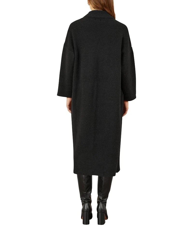 Yumi Women's Knitted Maxi Cardigan With Pockets