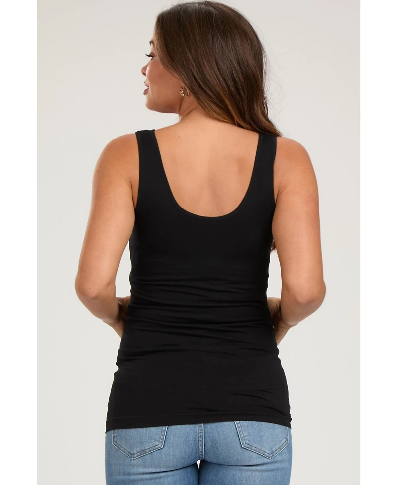 Pinkblush Maternity Black Sleeveless Fitted Tank Top
