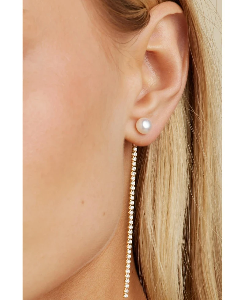 Untamed Petals Ventana Crystal Chain Earrings