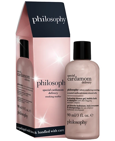 philosophy Special Cardamom Delivery Hydrating Shower Gel, Bubble Bath, & Shampoo Stocking Stuffer, 3 oz.