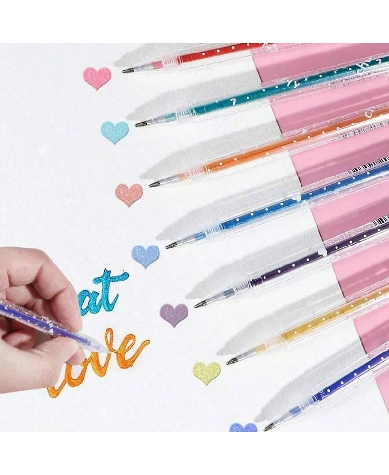 Htutwoo 48 Colors Colorful Metallic Gel Pens, Sparkling Highlighters For Drawing and Coloring, For Friends, Family, Classmates, Back To School