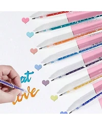 Htutwoo 48 Colors Colorful Metallic Gel Pens, Sparkling Highlighters For Drawing and Coloring, For Friends, Family, Classmates, Back To School