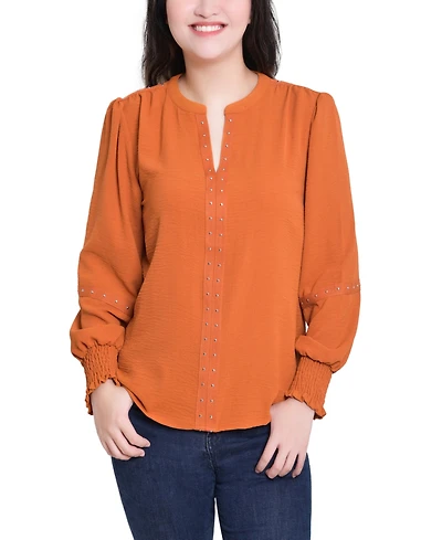 Ny Collection Women's V Neck Long Sleeve Knit Top