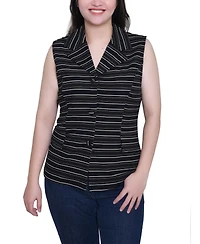 Ny Collection Women's V Neck Sleeveless Scuba Vest