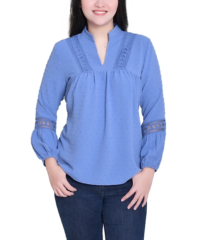 Ny Collection Women's Mandarin Collar Long Sleeve Top