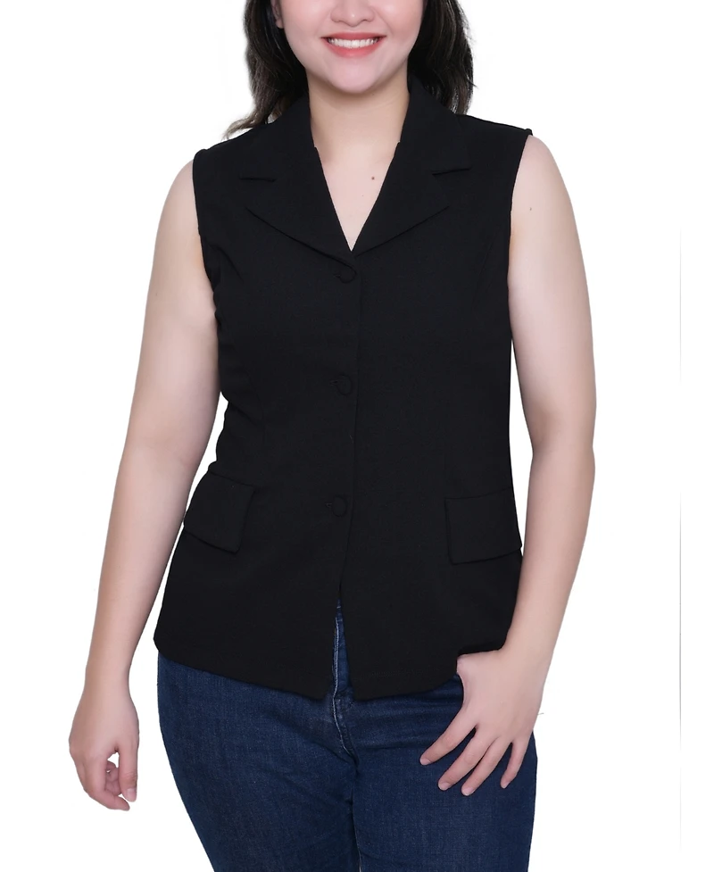 Ny Collection Women's V Neck Sleeveless Scuba Vest