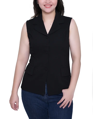 Ny Collection Women's V Neck Sleeveless Scuba Vest