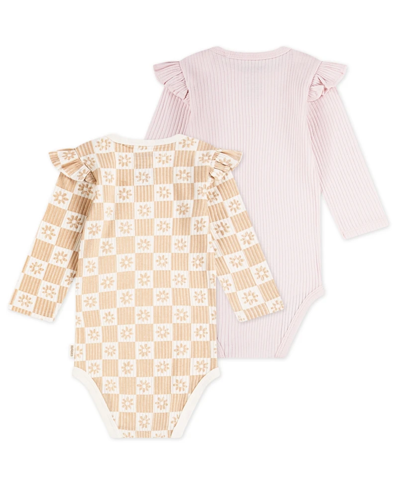 Huggies Baby Girls 2-Pack Long Sleeve Bodysuits Set
