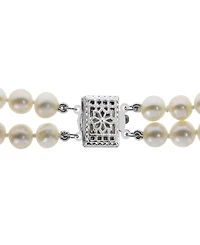 Macy's Cultured Freshwater Pearl (6-7mm) Two Strand Necklace in Sterling Silver