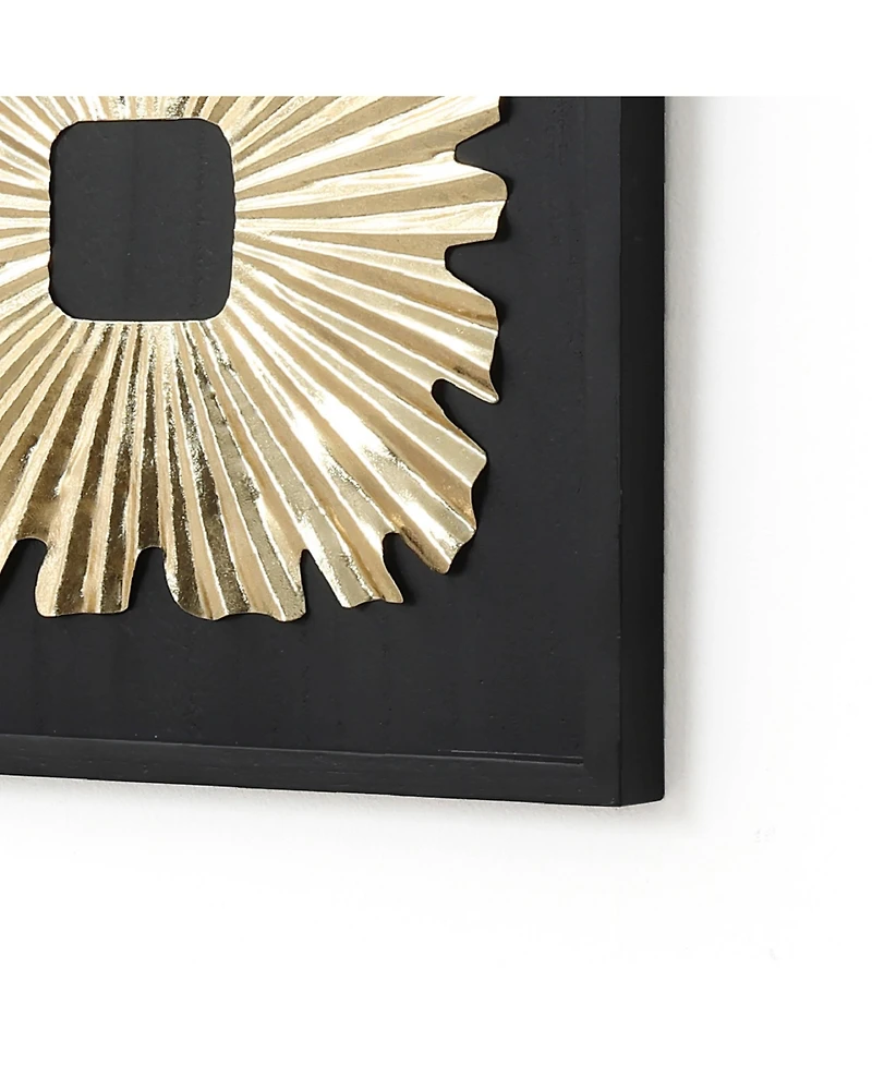 LuxenHome 3-Piece Modern Black & Gold Abstract Metal Wall Art Set, Contemporary Home Decor