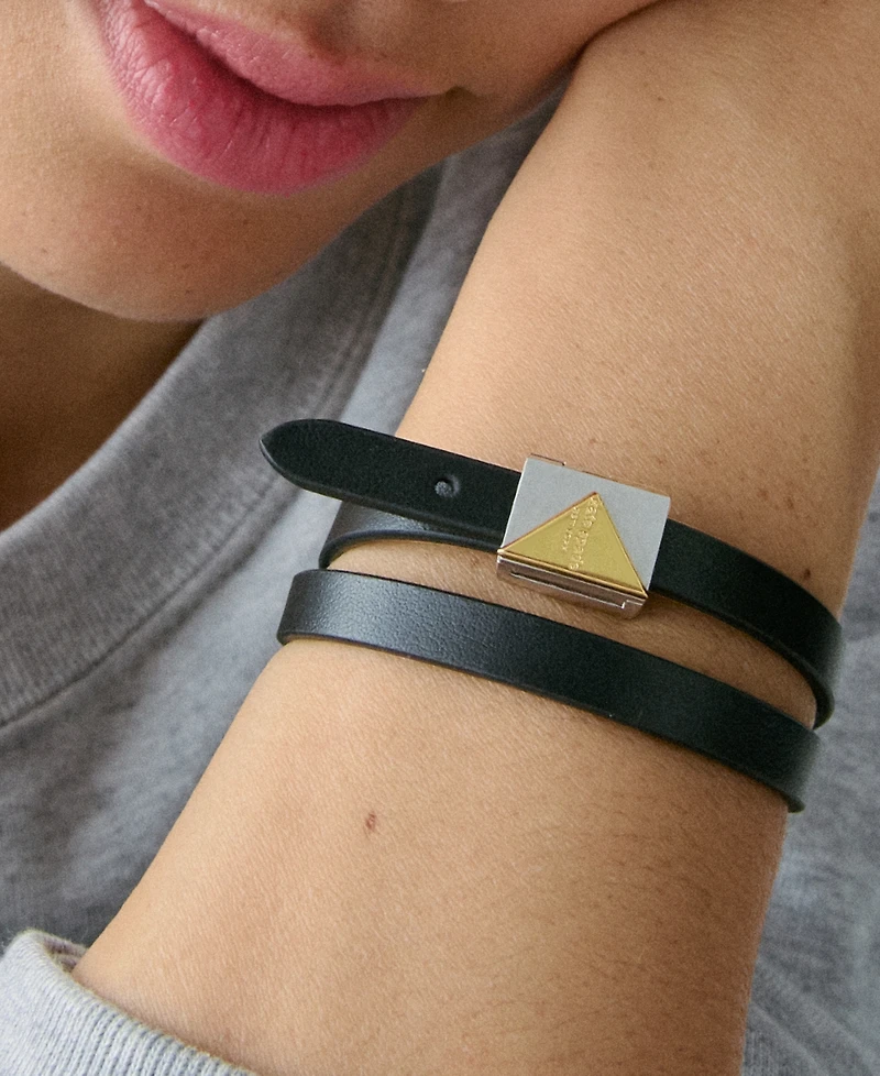 kate spade new york Cubic Zirconia Leather Wrap Bracelet