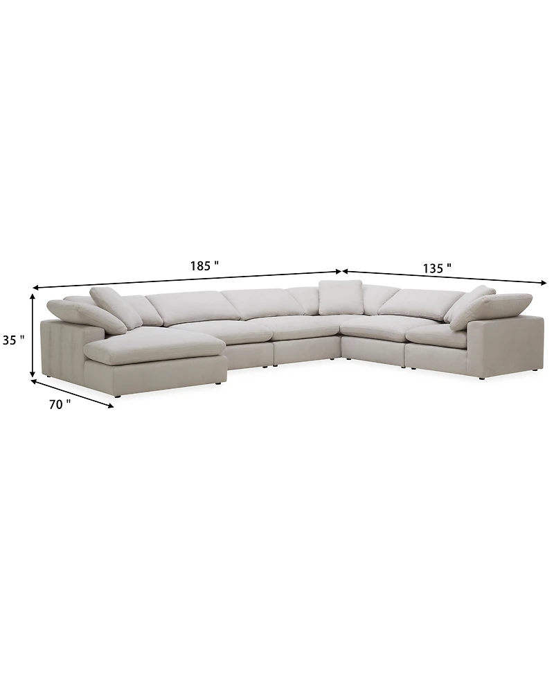 Furniture Fog -Pc. Fabric Chaise Sectional Sofa Set