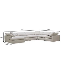 Furniture Fog -Pc. Fabric Chaise Sectional Sofa Set
