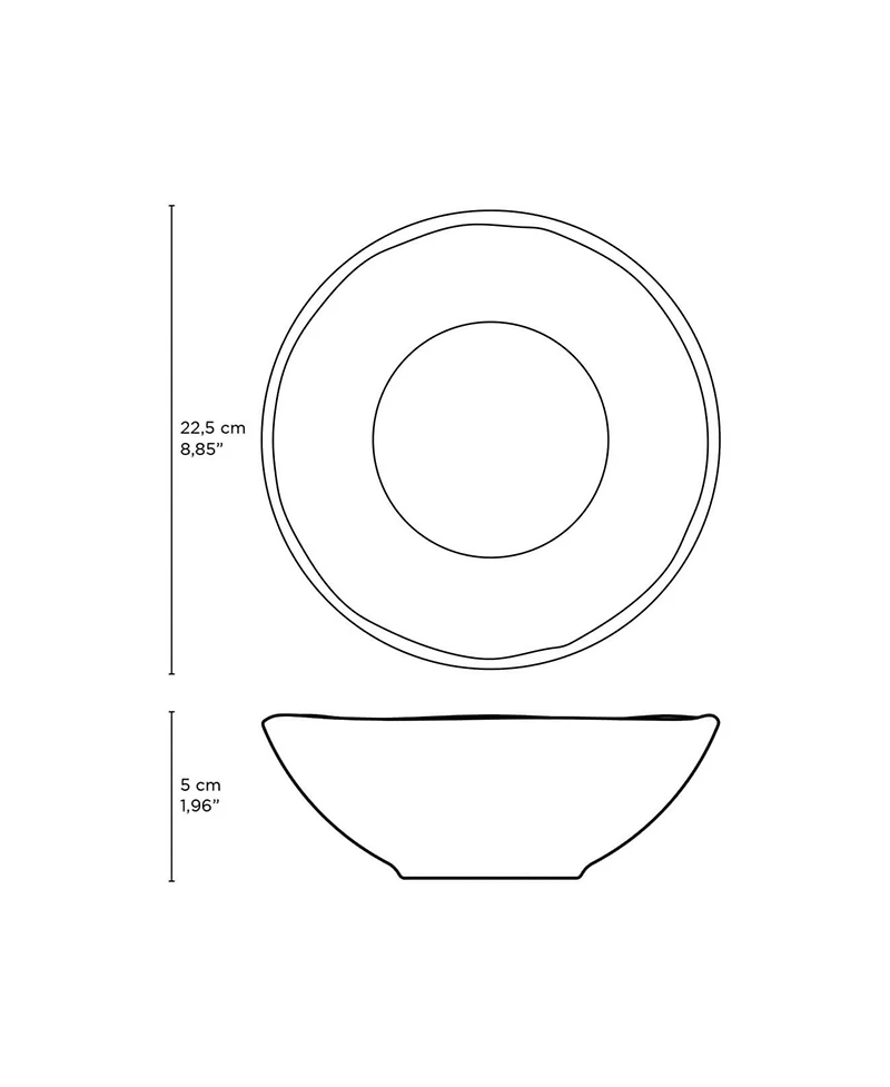 Porto Brasil Stoneware Linhas Salad Bowls, Set of 6