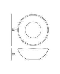 Porto Brasil Stoneware Linhas Salad Bowls, Set of 6